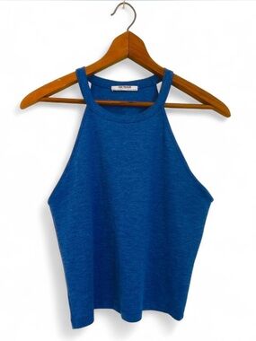 Zara Cobalt Blue Ribbed Halter Tank
